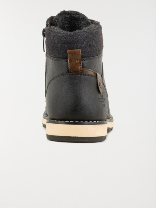 Boots lacets et zips homme noir (40-46)