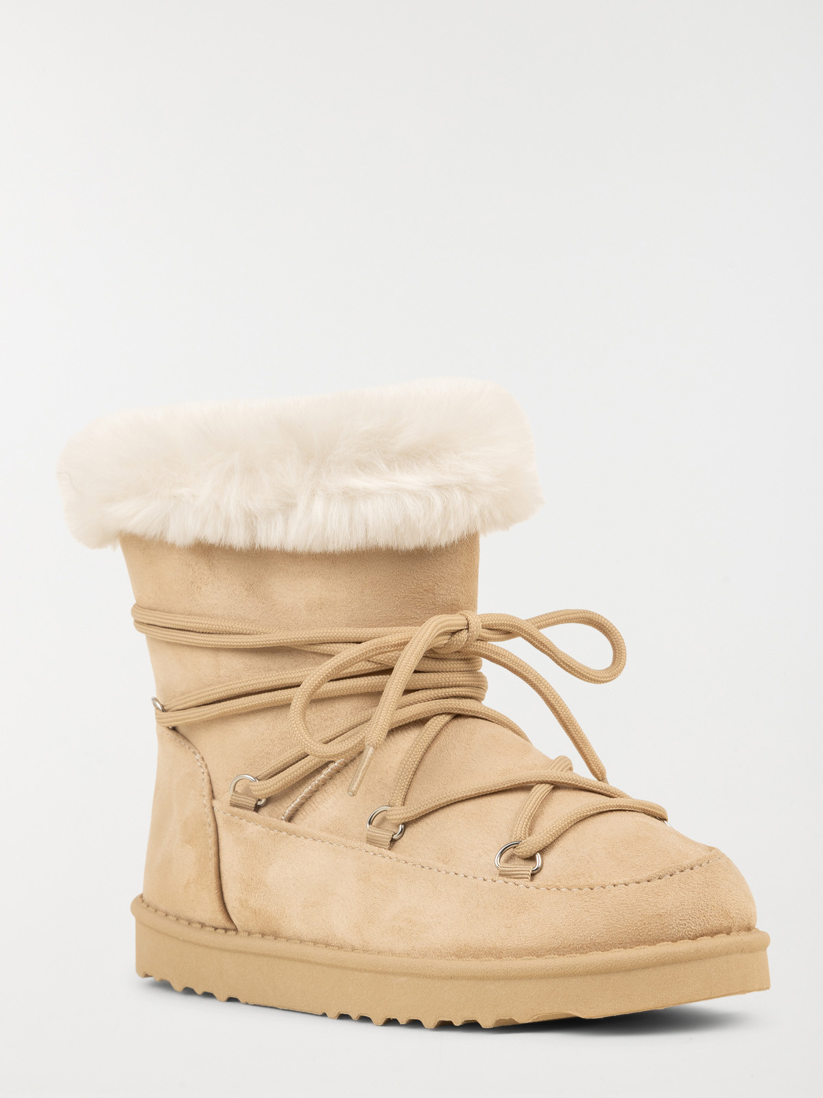 Bottines plates femme col fourré (36-41)