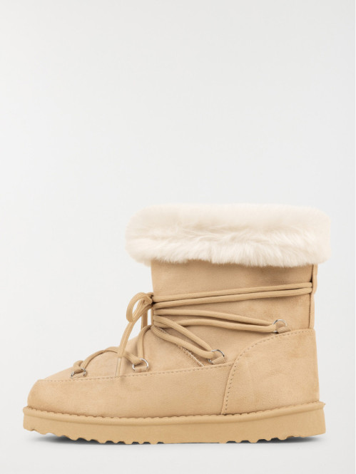Bottines plates femme col fourré (36-41)