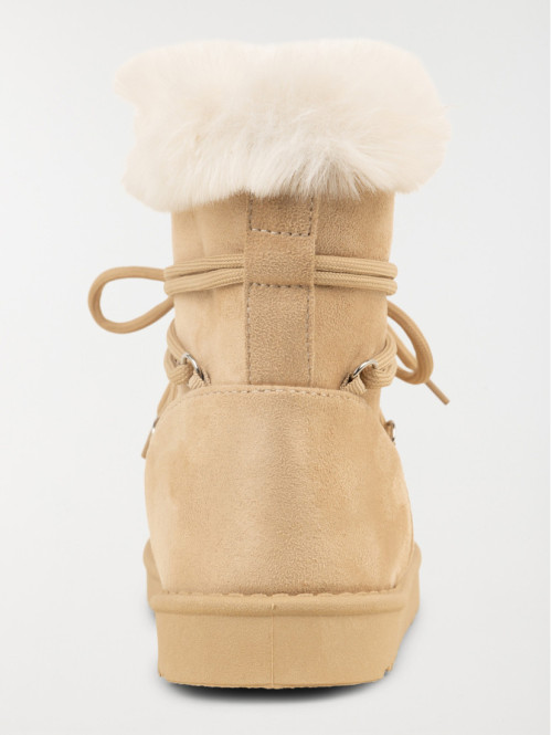 Bottines plates femme col fourré (36-41)