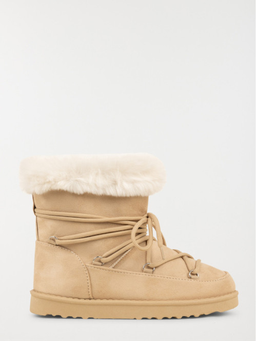 Bottines plates femme col fourré (36-41)