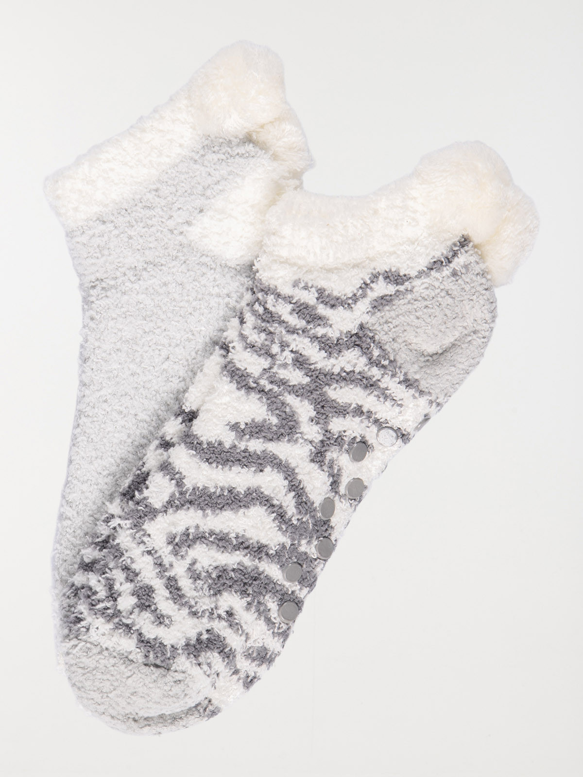 Lot 2 paires chaussettes pompons femme
