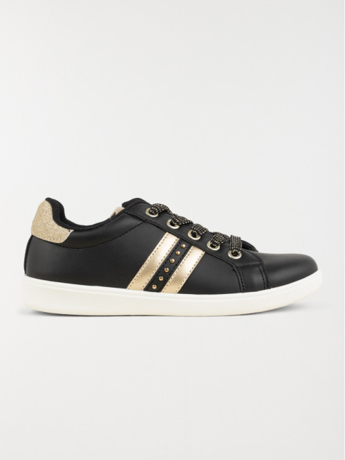 Baskets noires et dorées fille (31-37)