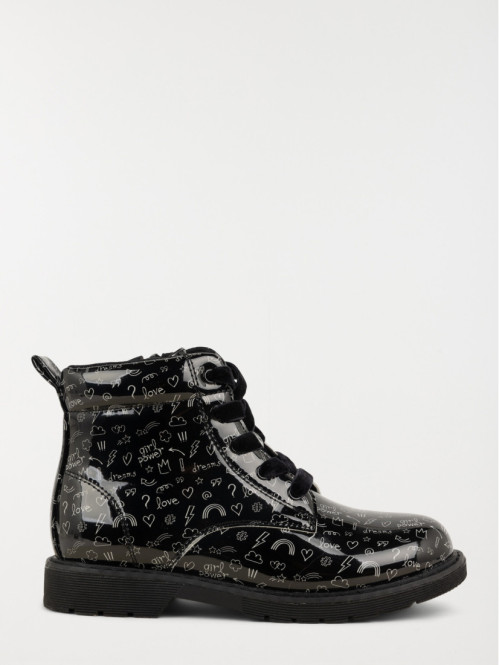 Bottines vernies imprimées fille (31-35)