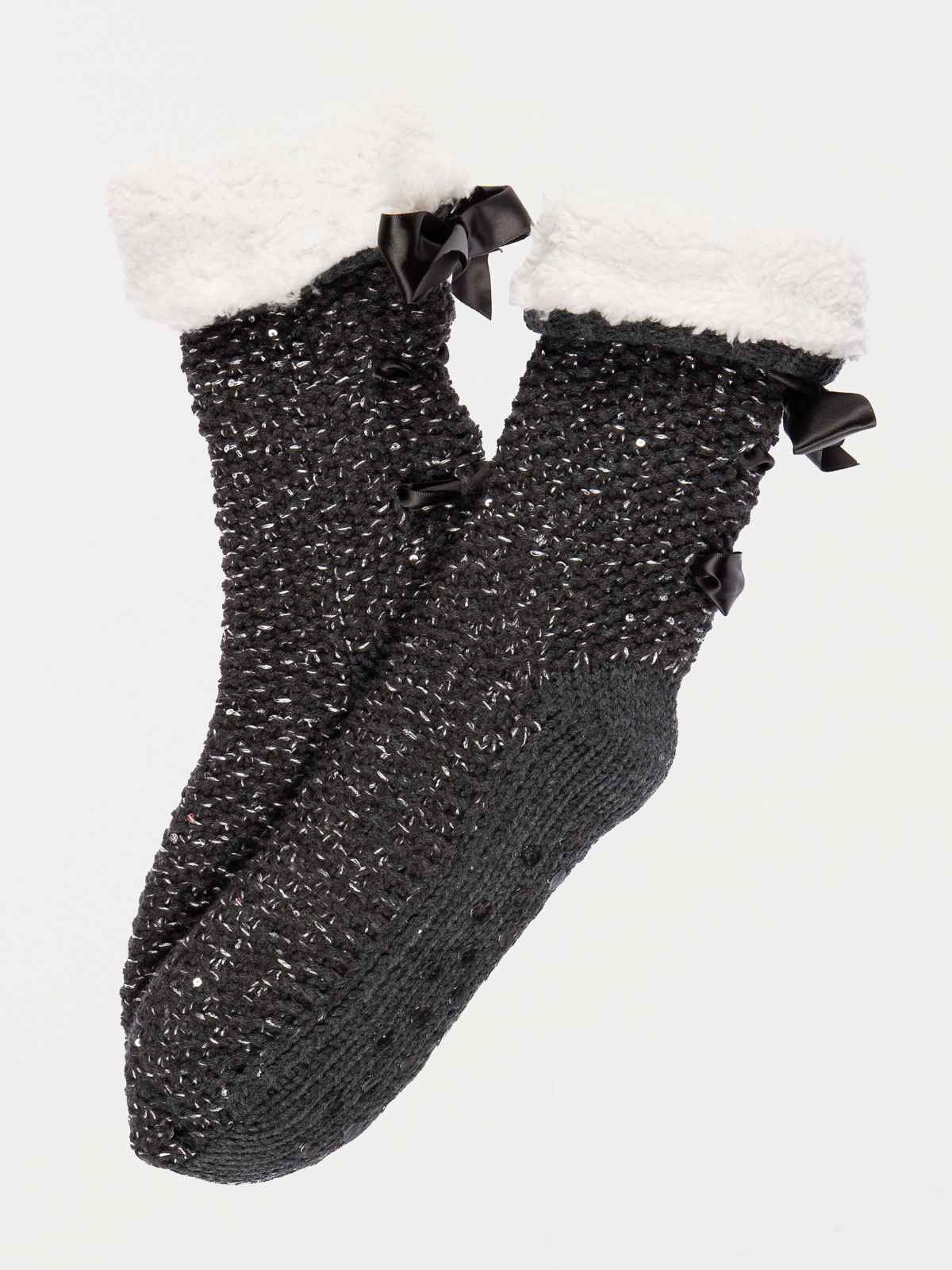 Chaussettes noeuds rubans noires femme