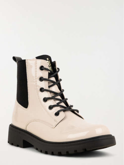 Bottines beiges lacets...