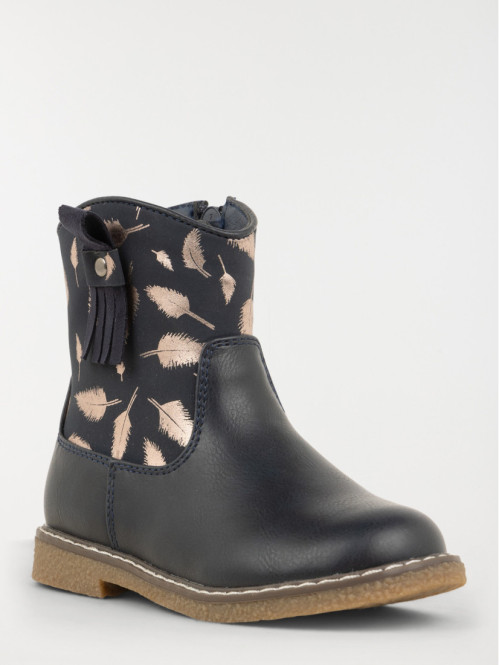 Bottines feuilles dorées...