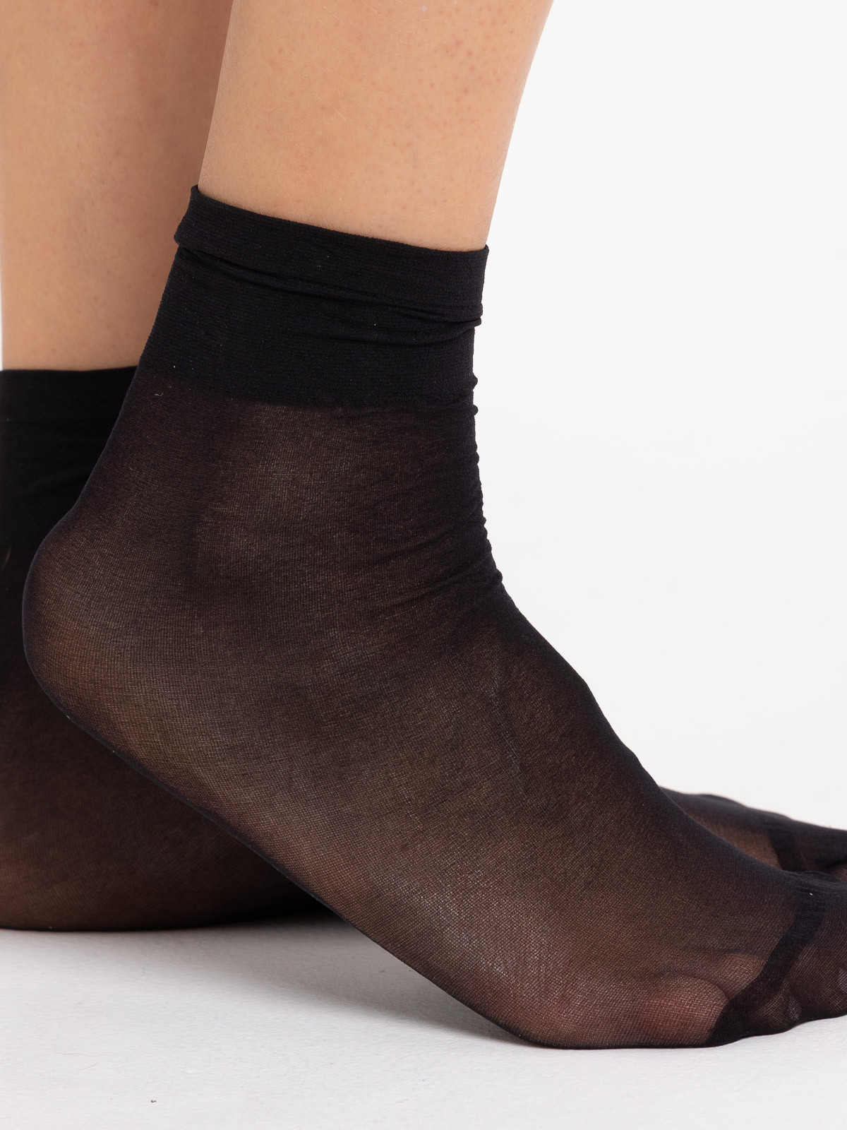 Lot 3 socquettes 20D noir mousse femme