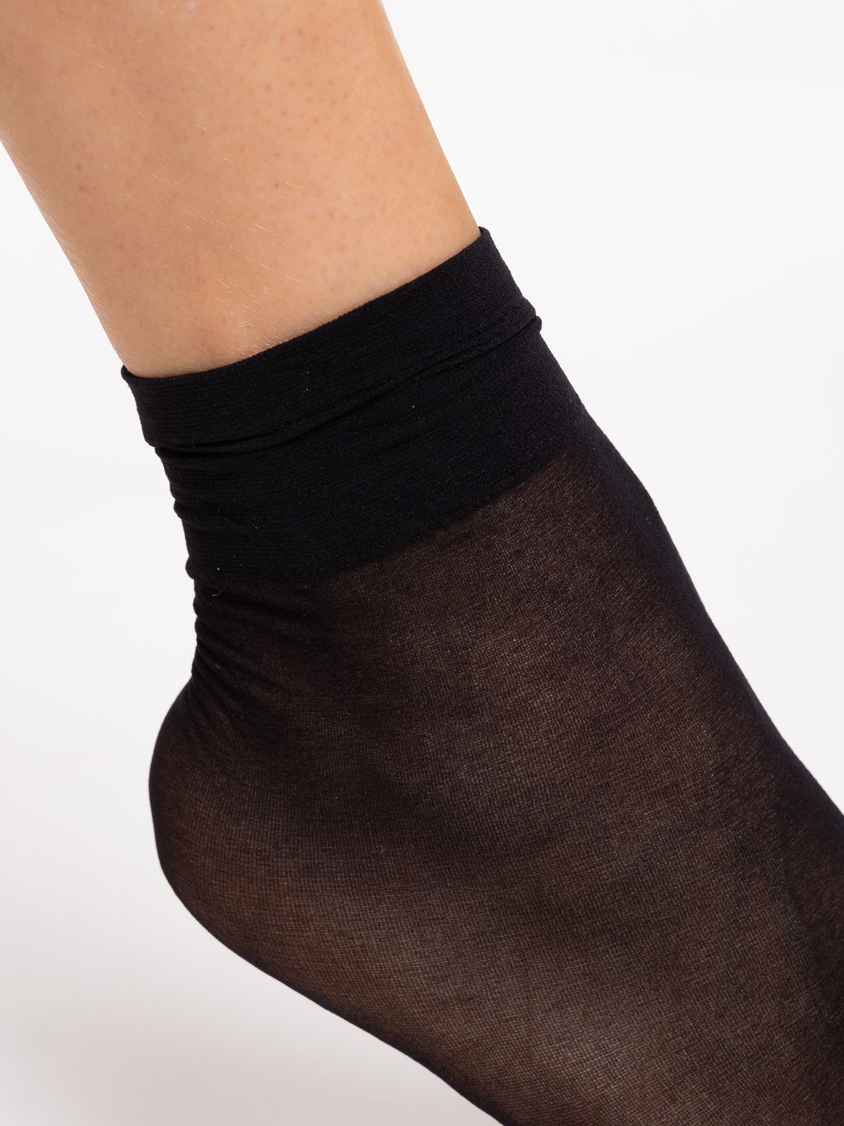 Lot 3 socquettes 20D noir mousse femme