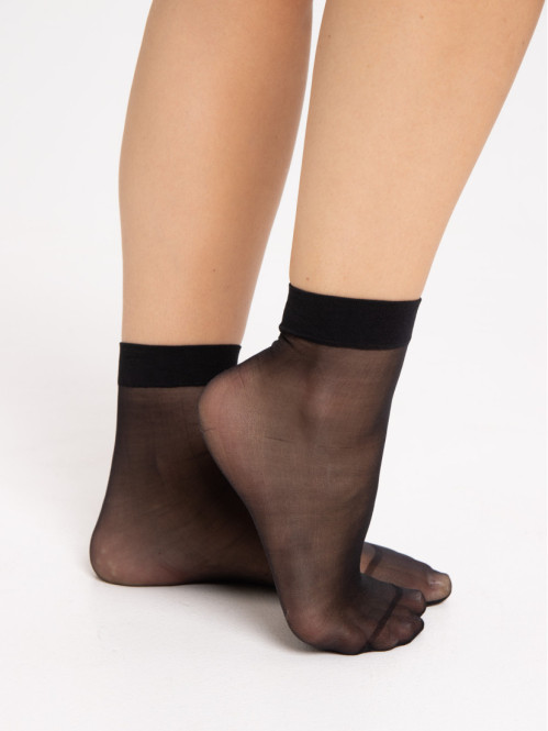 Socquettes voile 15D lot de 2 femme