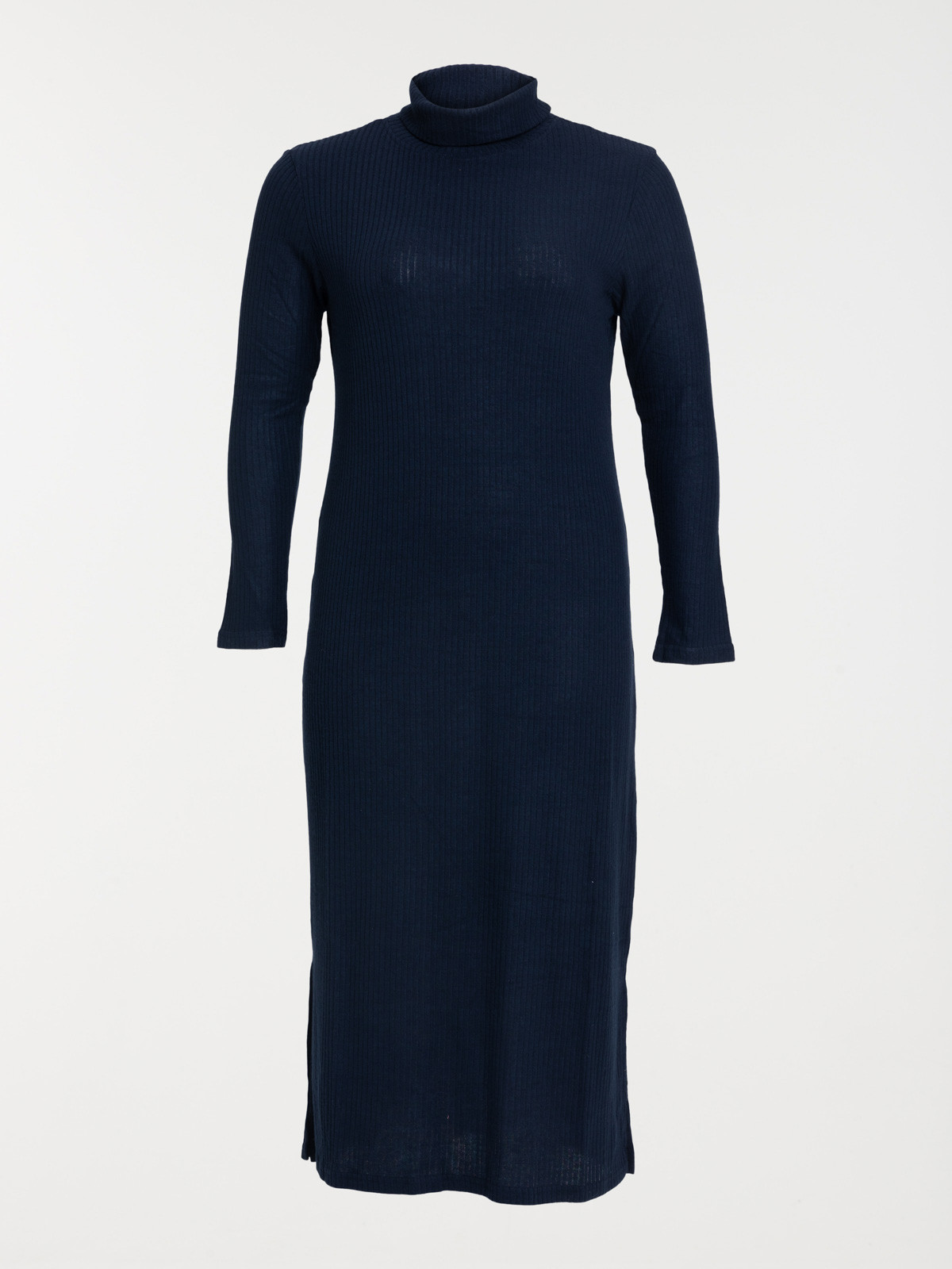 Robe col roulé grande taille femme