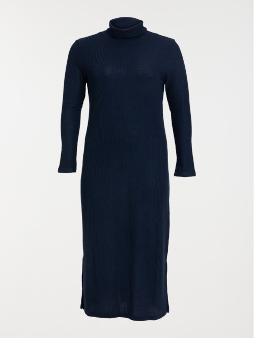 Robe col roulé grande taille femme