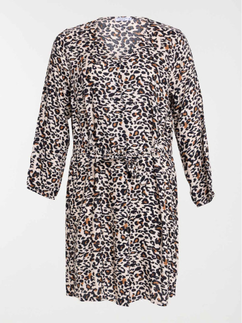 Robe imprimé léopard grande taille femme