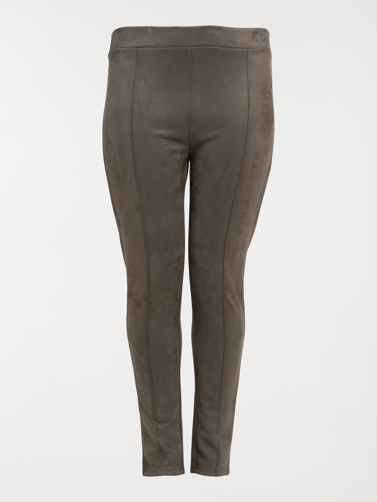 Legging kaki suédine grande taille femme