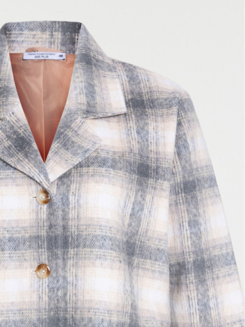 Manteau à carreaux grande...