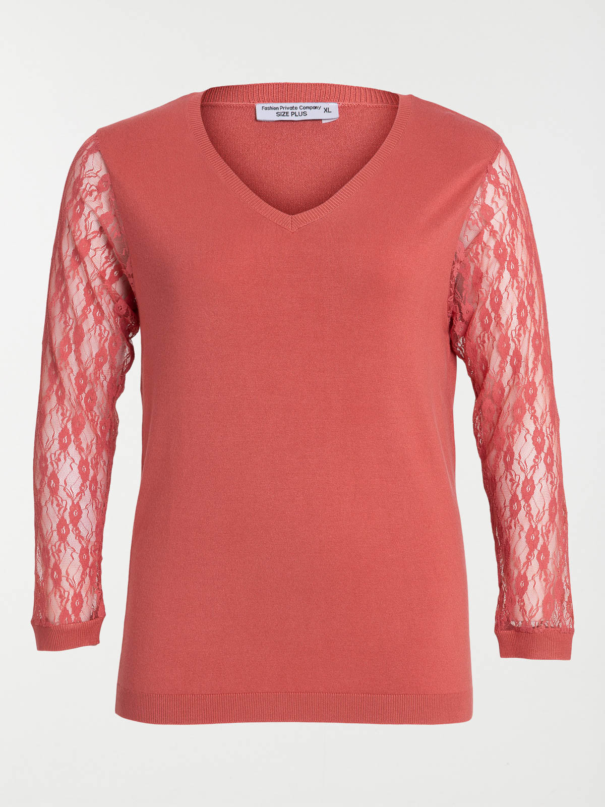 Pull orange minéral grande taille femme