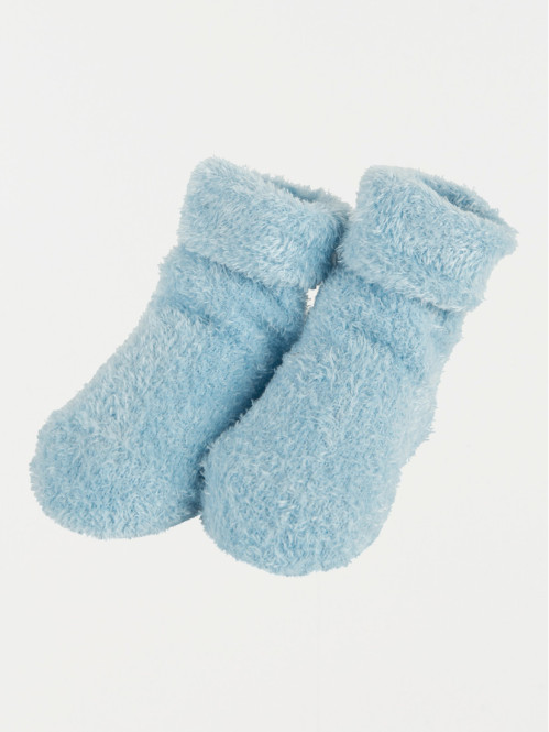 Chaussettes doudou bleu bébé