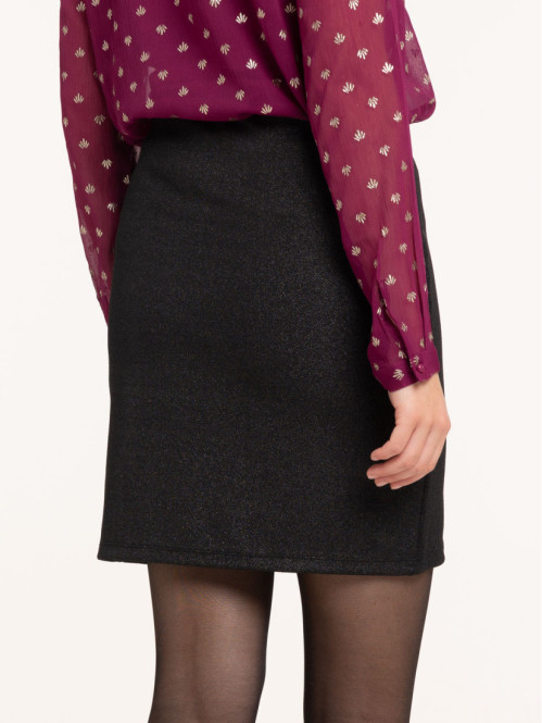 Jupe à paillettes noire femme Jupe à paillettes noire femme