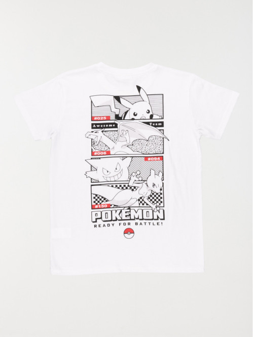 T-shirt Pokémon Graphique Gris - Taille M Garçon - Occasion Très Bon état - Coton Polyester Doux