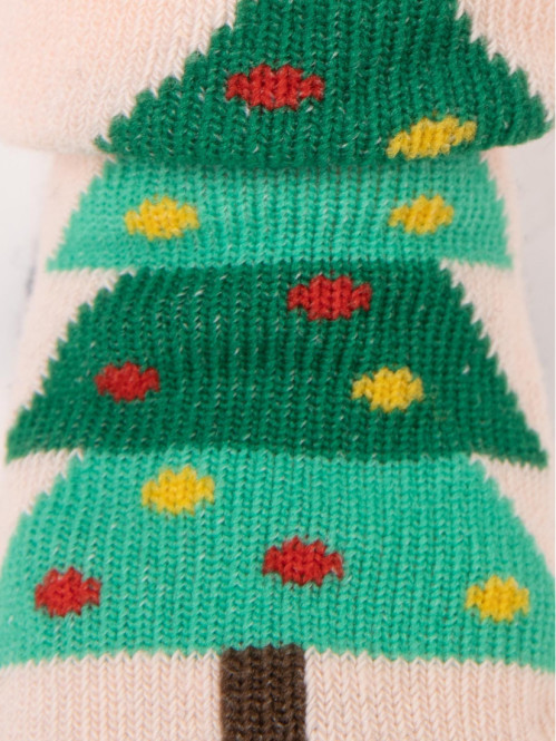 Chaussettes de Noël sapin rose bébé Chaussettes de Noël sapin rose bébé