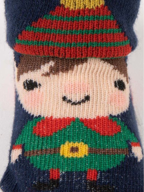 Chaussettes de Noël lutin marine bébé