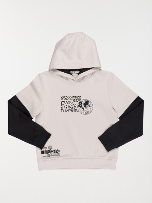 Sweat à capuche craie garçon ( xxs-m)
