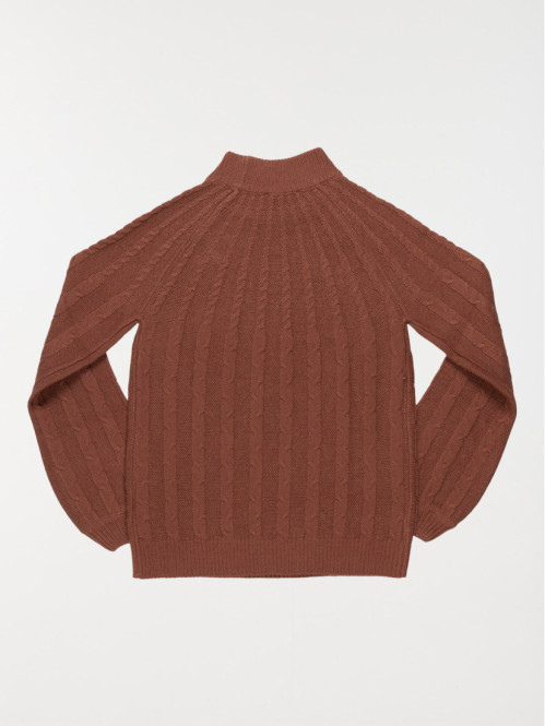 Pull café col haut fille (XXS-M)