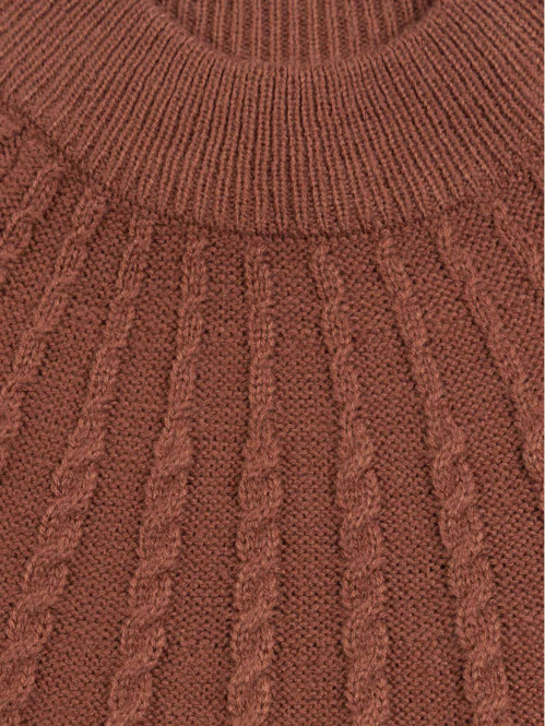 Pull café col haut fille (XXS-M)