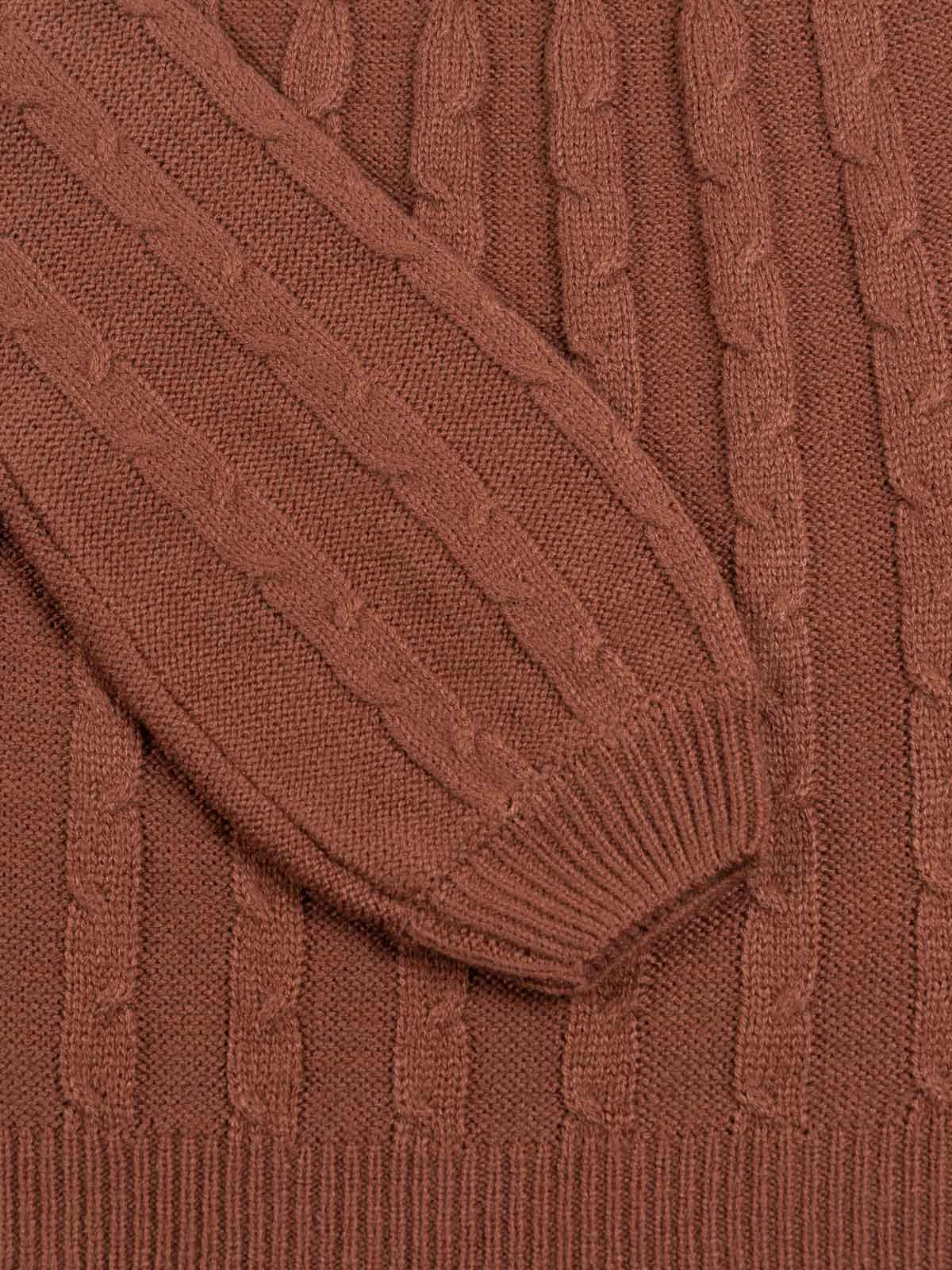 Pull café col haut fille (XXS-M)