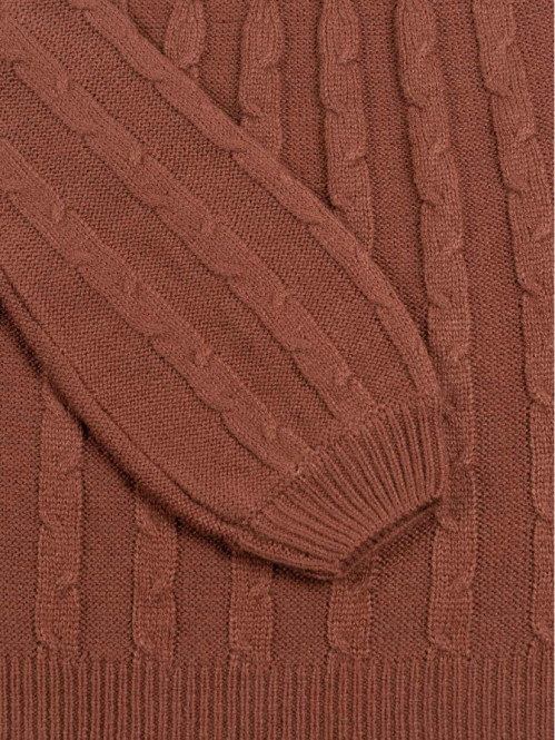 Pull café col haut fille (XXS-M)