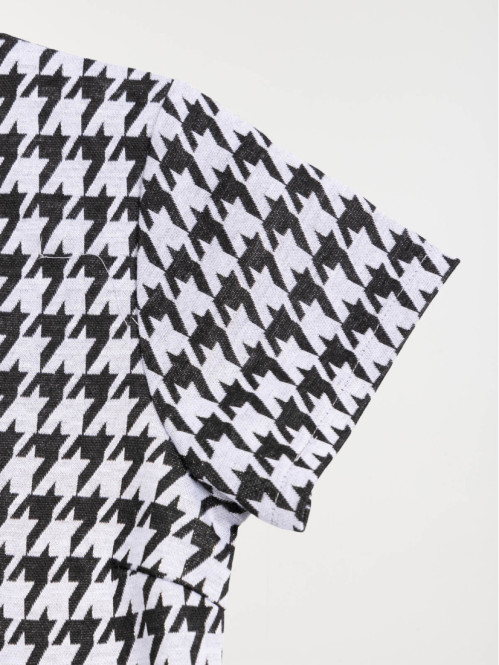 Robe pied de poule noir...