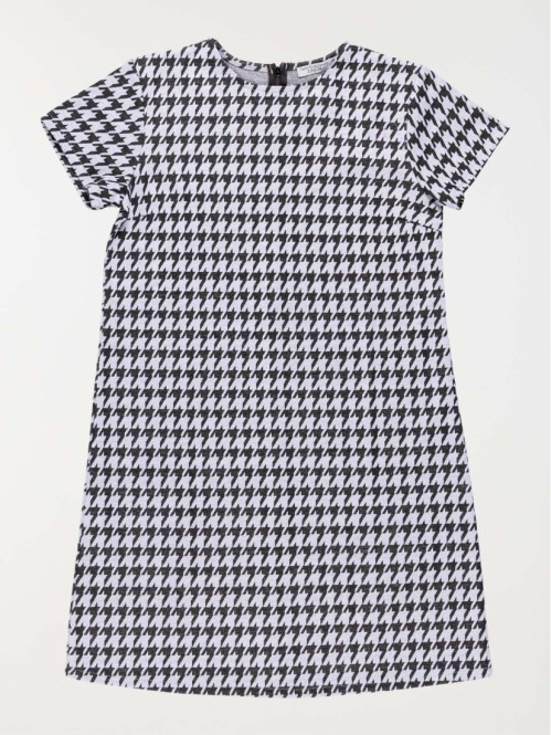 Robe pied de poule noir fille (XXS-M)