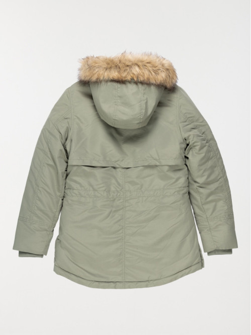 Parka capuche vert camou fille (XXS-M)