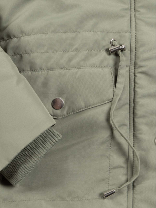 Parka capuche vert camou fille (XXS-M)