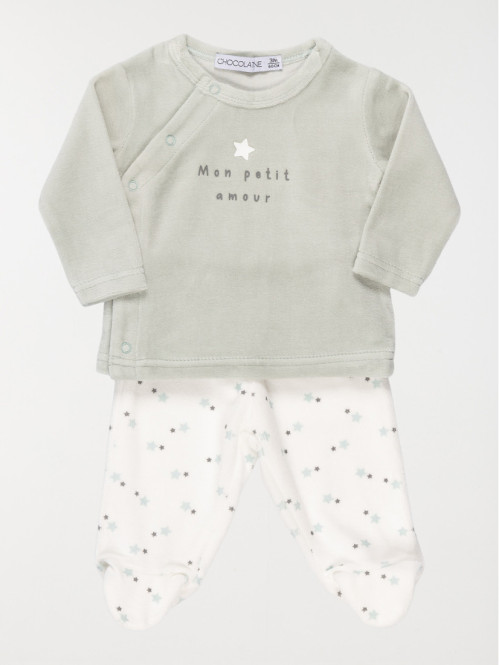 Pyjama naissance message garçon (0-9M)