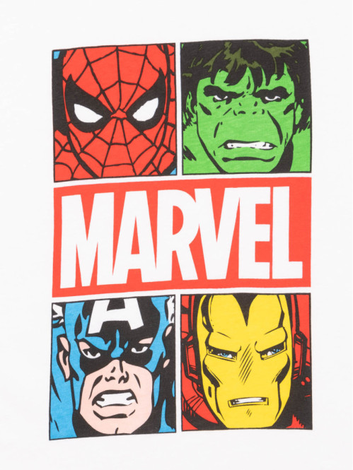 Marvel T-shirt Femme Logo Comics - Blanc - 100% Coton - Taille 36