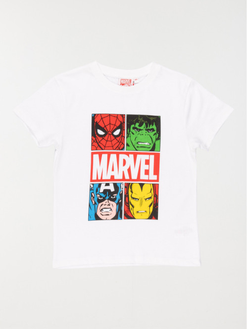T-shirt Marvel blanc garçon (3-12A)