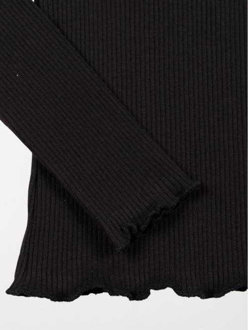 Tee-shirt col montant noir fille (3-12A) Tee-shirt col montant noir fille (3-12A)
