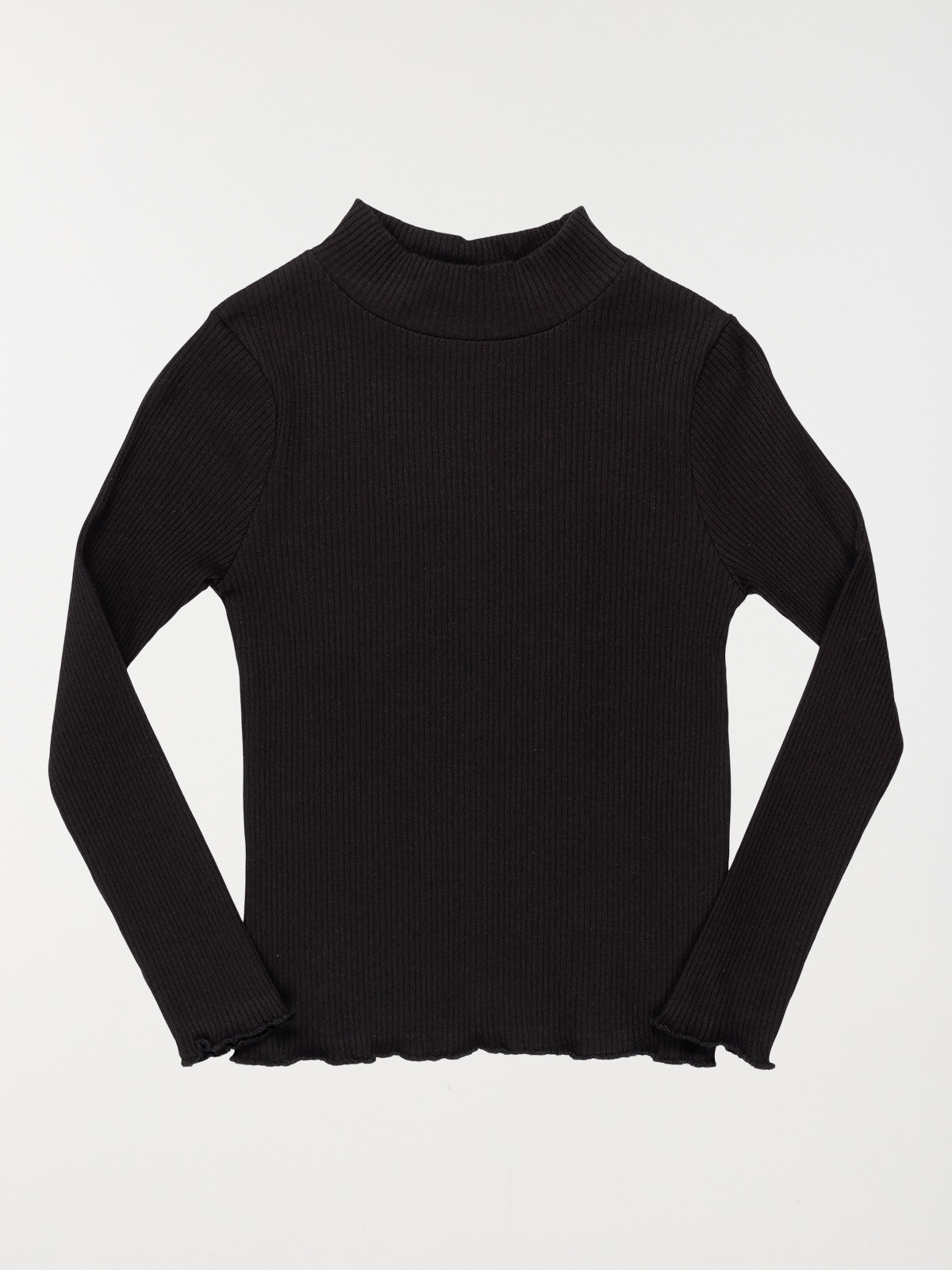 Tee-shirt col montant noir fille (3-12A) Tee-shirt col montant noir fille (3-12A)