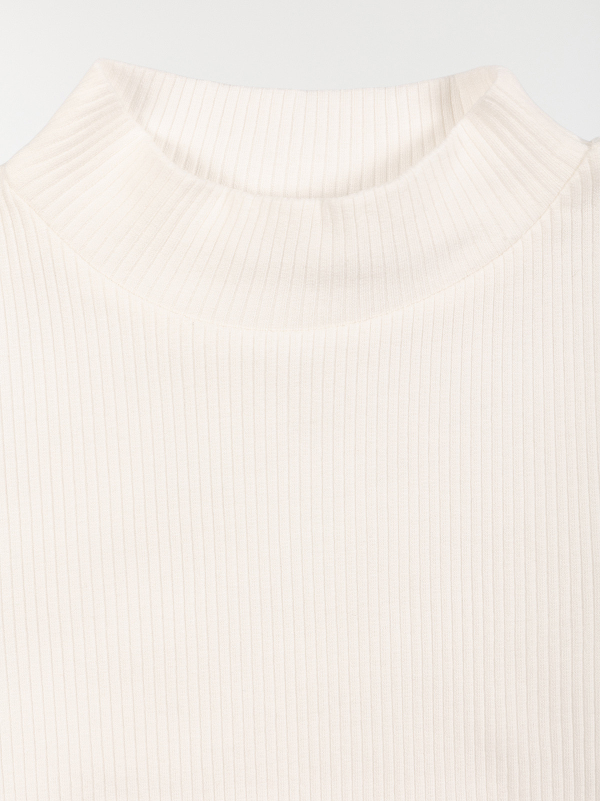 Tee-shirt col montant écru fille (3-12A) Tee-shirt col montant écru fille (3-12A)