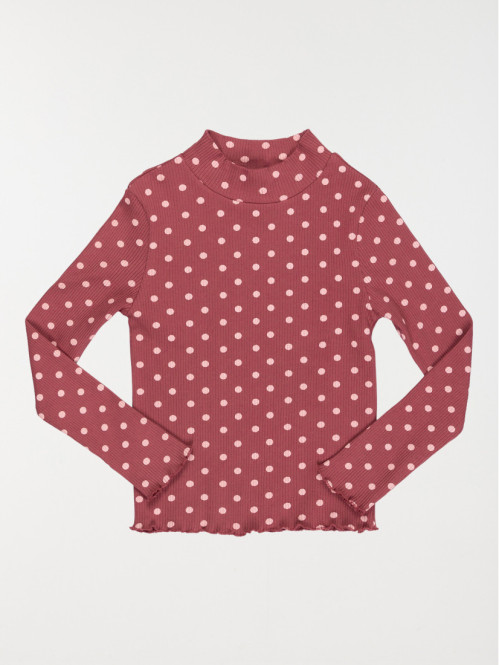 T-shirt col montant pois...