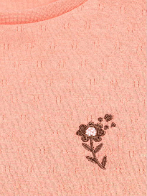 T-shirt broderie fleur...