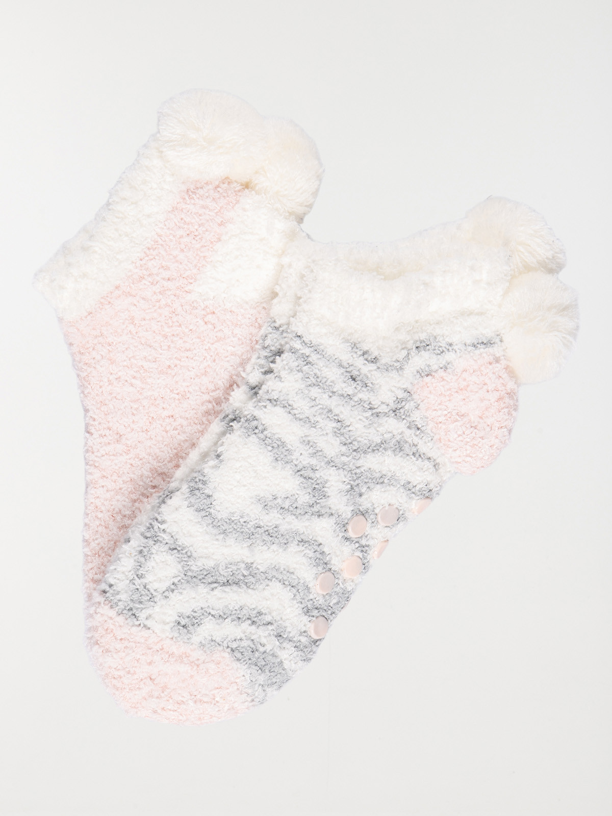 Lot 2 paires chaussettes pompons fille