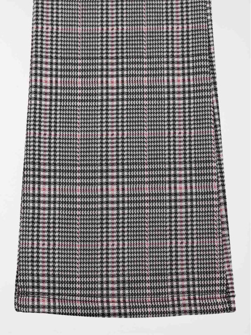 Pantalon évasé à carreaux...