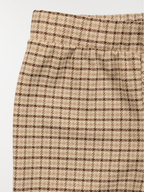 Pantalon évasé à carreaux...