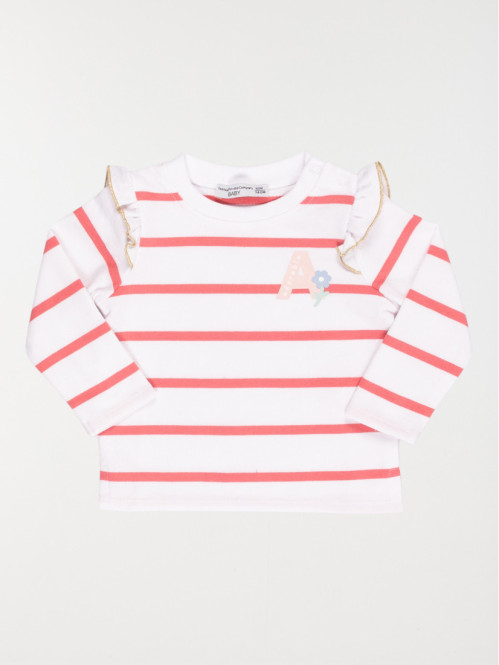 Sweat rayé adorable fille (3-36M)