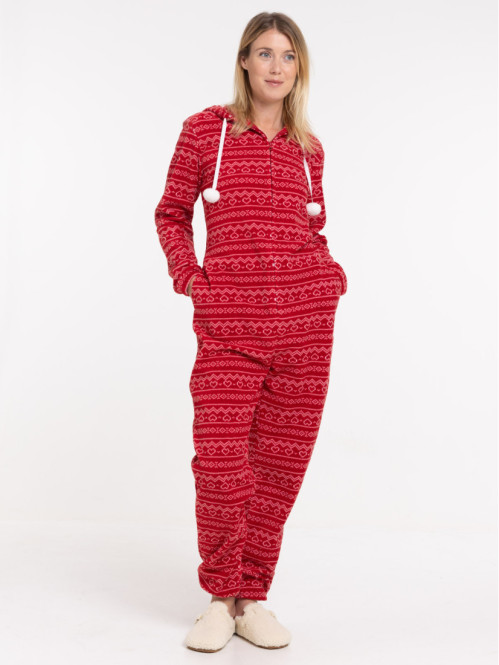 Combinaison noël rouge femme