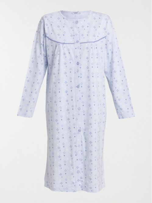 Chemise de nuit boutonne imprime femme