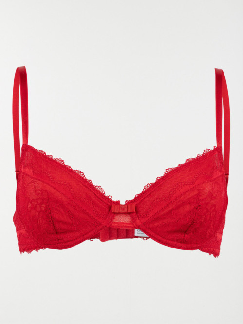 Soutien-gorge corbeille rouge kiss femme