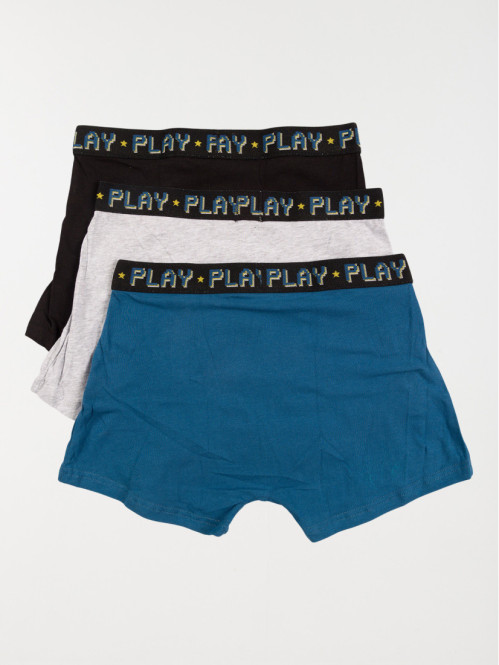 Lot de 3 boxers unis garçon